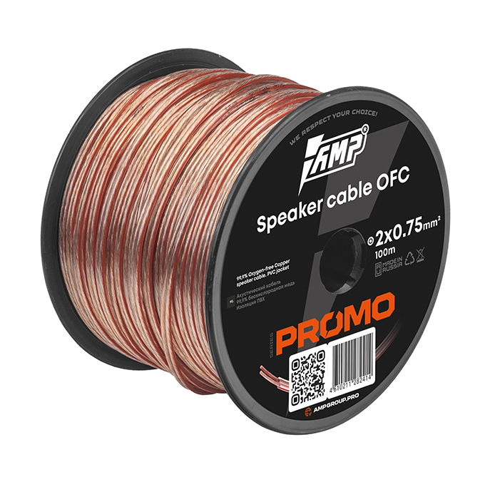 Провод акустический AMP PROMO 2х0.75 OFC (100м) Медь 100% купить в интернет магазине AMPGROUP.  Провод акустический AMP PROMO 2х0.75 OFC (100м) Медь 100%   цены, большой каталог, новинки.
