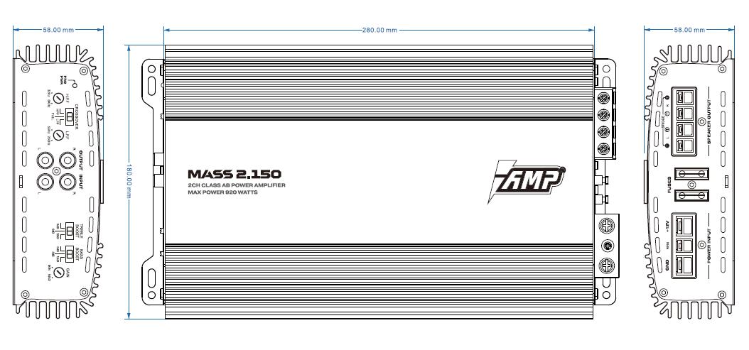 Усилитель AMP MASS 2.150 купить в интернет магазине AMPGROUP.  Усилитель AMP MASS 2.150   цены, большой каталог, новинки.
