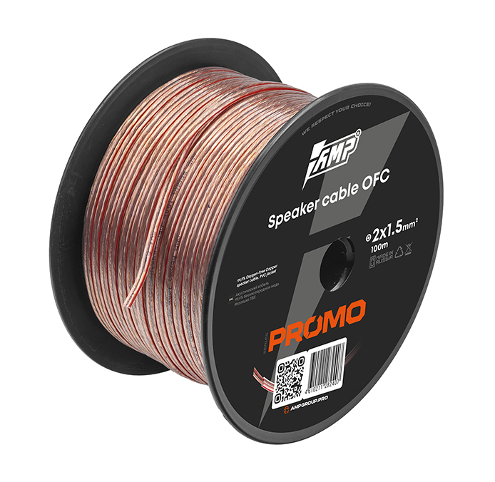 Провод акустический AMP PROMO 2х1.5 OFC (100м) Медь 100% купить в интернет магазине AMPGROUP.  Провод акустический AMP PROMO 2х1.5 OFC (100м) Медь 100%   цены, большой каталог, новинки.
