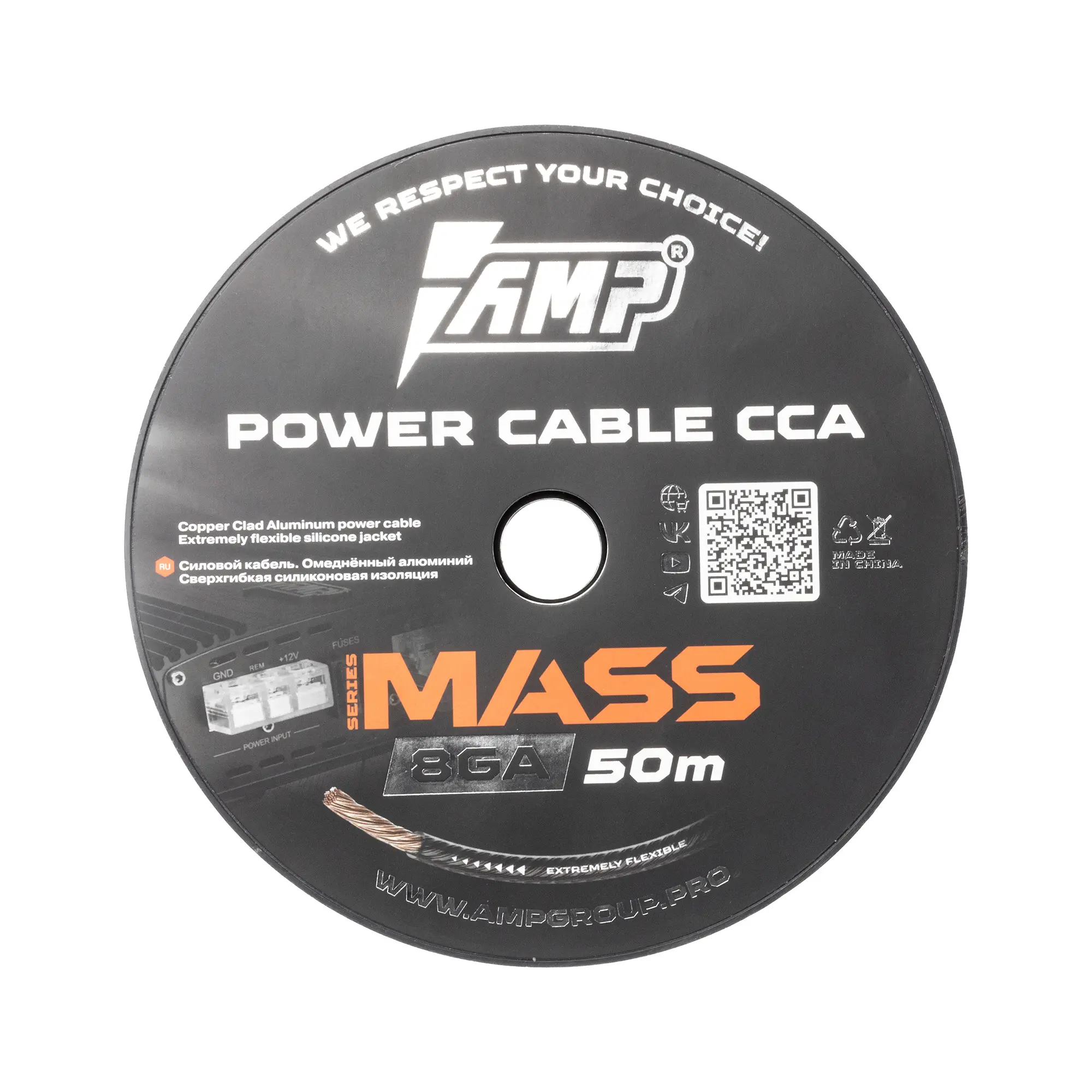 Провод силовой AMP MASS 8Ga CCA Extremely flexible Черный алюминий купить в интернет магазине AMPGROUP.  Провод силовой AMP MASS 8Ga CCA Extremely flexible Черный алюминий   цены, большой каталог, новинки.
