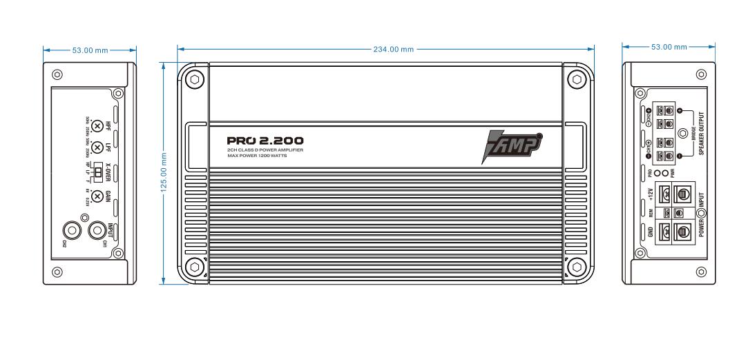 Усилитель AMP PRO 2.200 купить в интернет магазине AMPGROUP.  Усилитель AMP PRO 2.200   цены, большой каталог, новинки.
