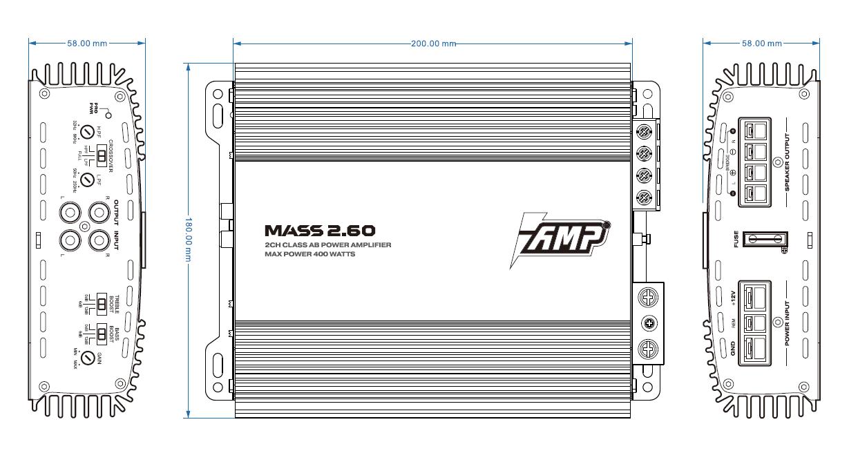 Усилитель AMP MASS 2.60 купить в интернет магазине AMPGROUP.  Усилитель AMP MASS 2.60   цены, большой каталог, новинки.
