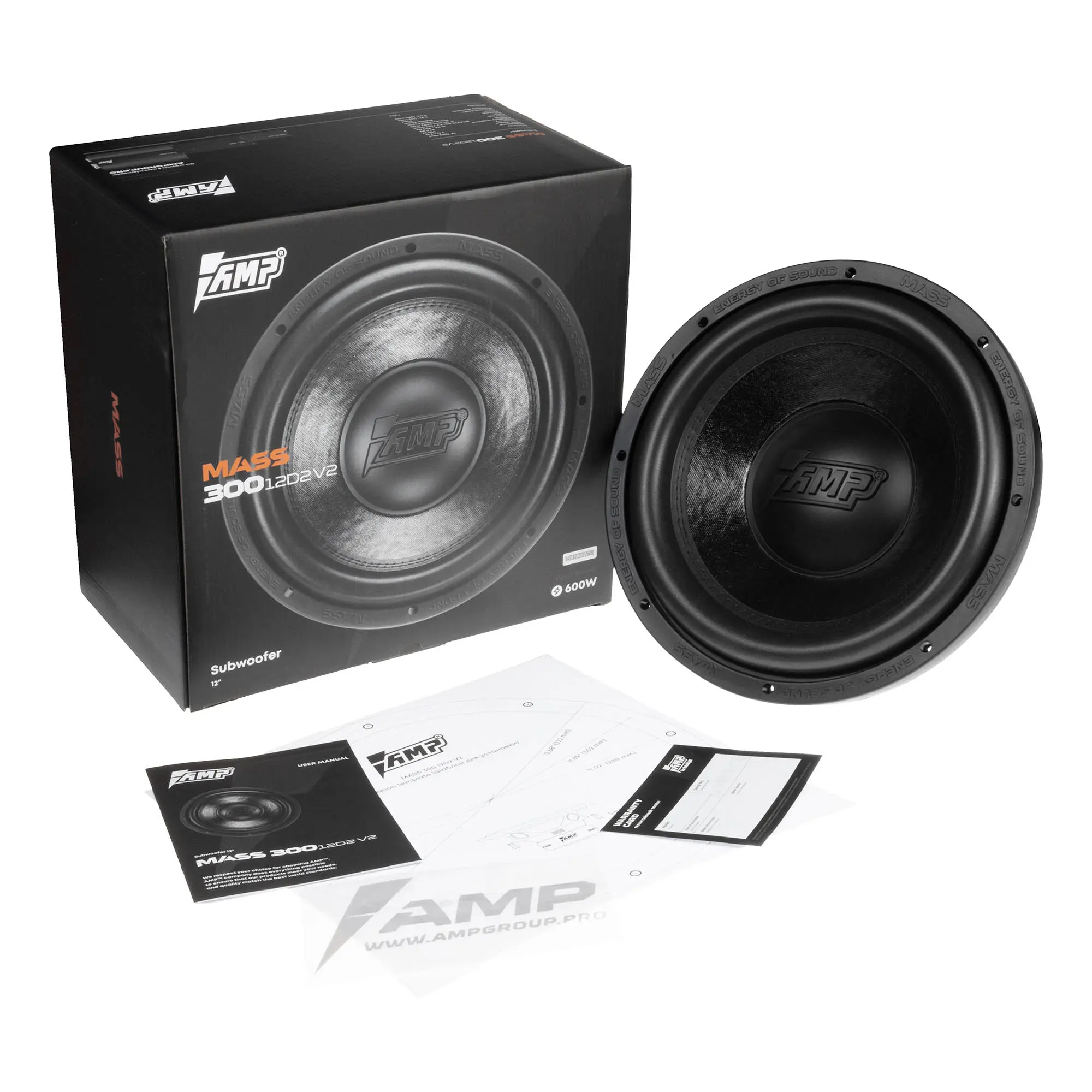 Сабвуферный динамик AMP MASS 300 12D2 V.2 (2+2 Ом, rms300) купить в интернет магазине AMPGROUP.  Сабвуферный динамик AMP MASS 300 12D2 V.2 (2+2 Ом, rms300)   цены, большой каталог, новинки.
